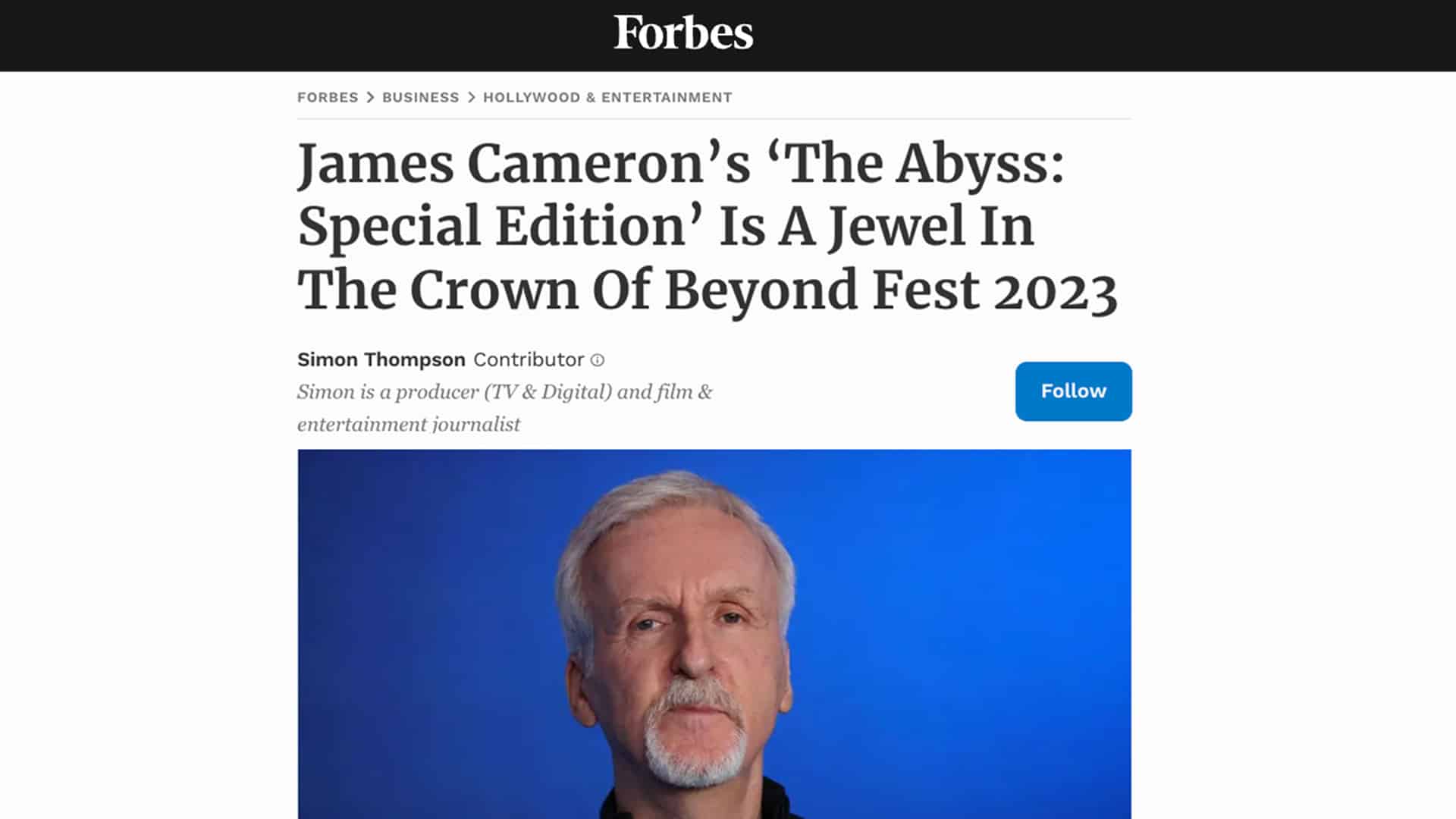 Read more about the article James Cameron’s ‘The Abyss: Special Edition’ Is A Jewel In The Crown Of Beyond Fest 2023