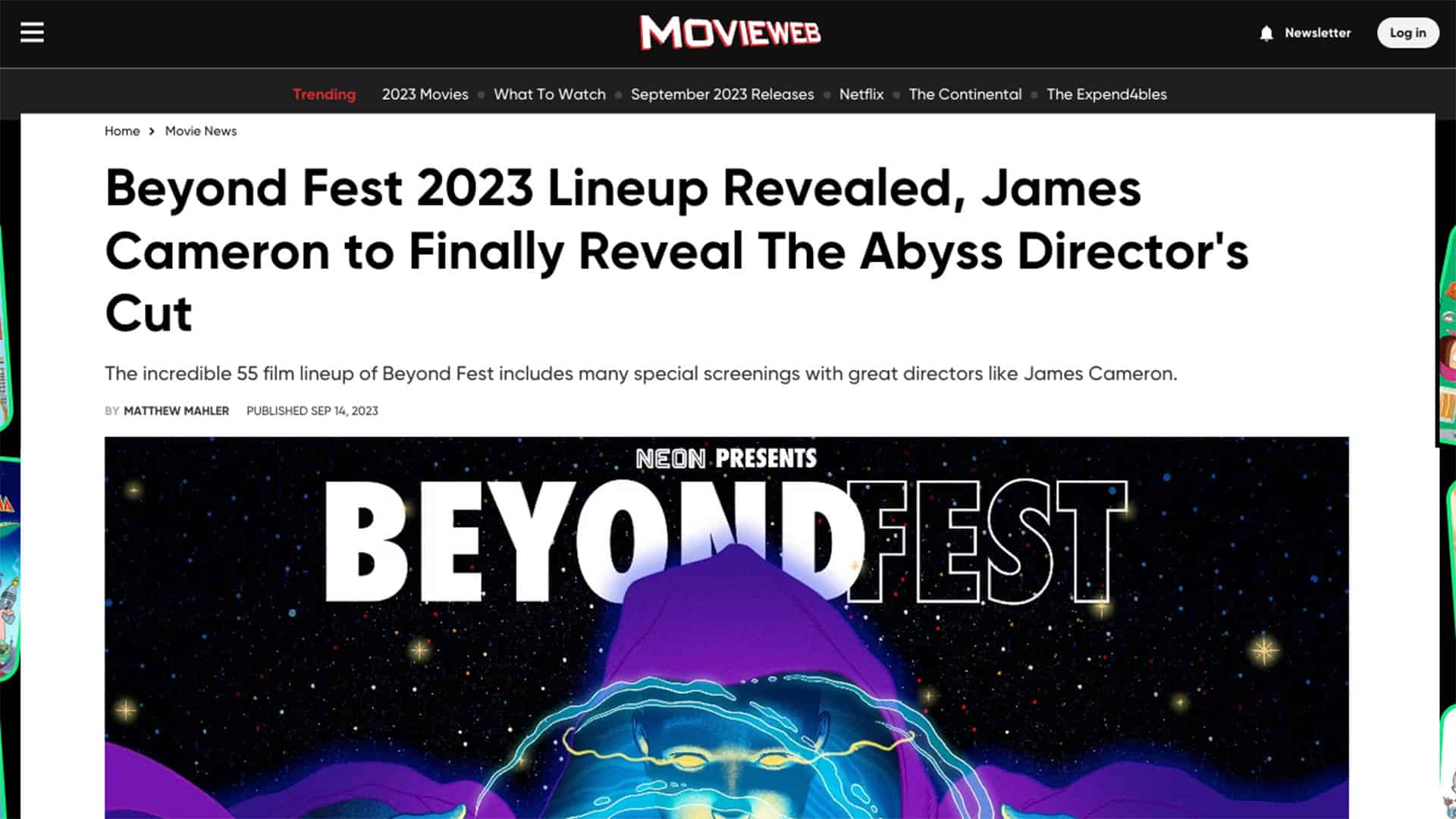 Read more about the article Beyond Fest 2023 Lineup Revealed, James Cameron to Finally Reveal The Abyss Director’s Cut
